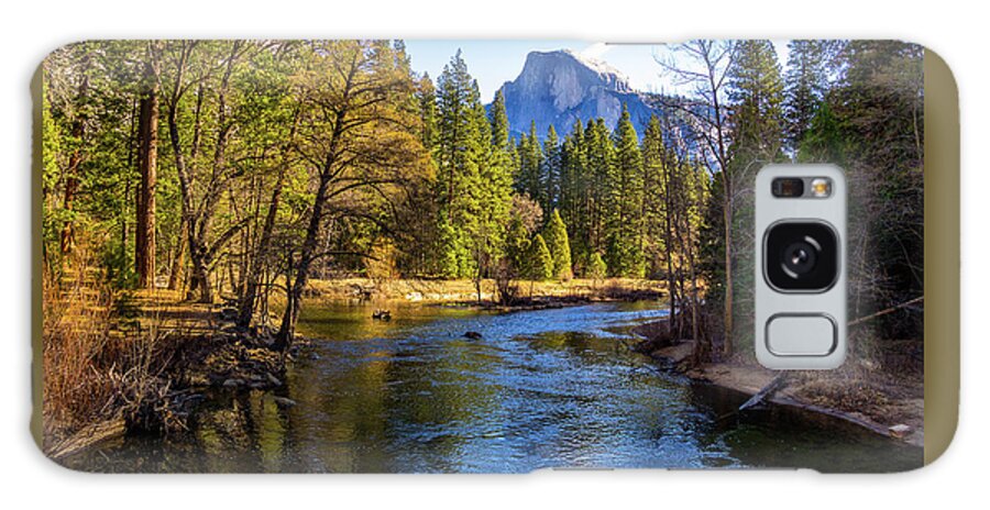 California Galaxy Case featuring the photograph Yosemite Merced River with Half Dome by Roslyn Wilkins