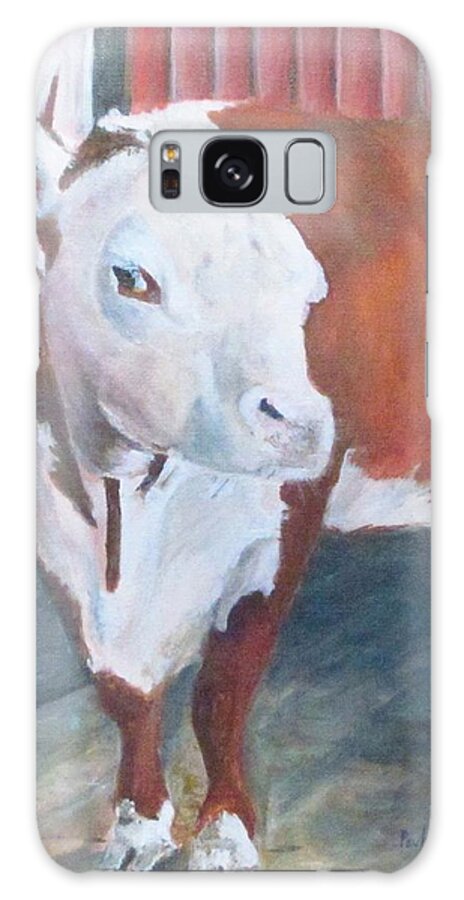 Cow Galaxy Case featuring the painting You Lookin At Me by Paula Pagliughi