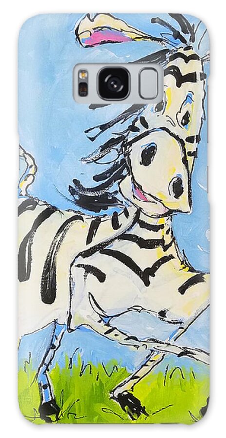 Zebra Galaxy Case featuring the painting You Make Me Feel So Young by Terri Einer