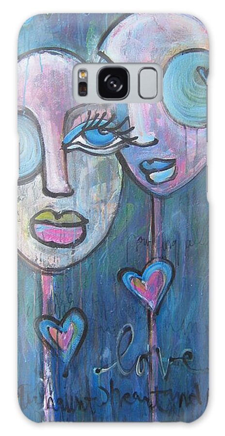 Blue Galaxy Case featuring the painting Your Haunted Heart And Me by Laurie Maves ART