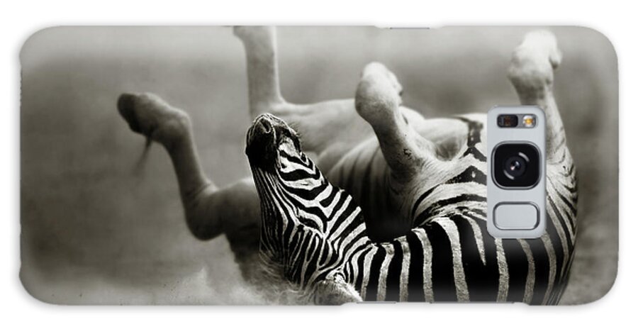 Zebra Galaxy Case featuring the photograph Zebra rolling by Johan Swanepoel