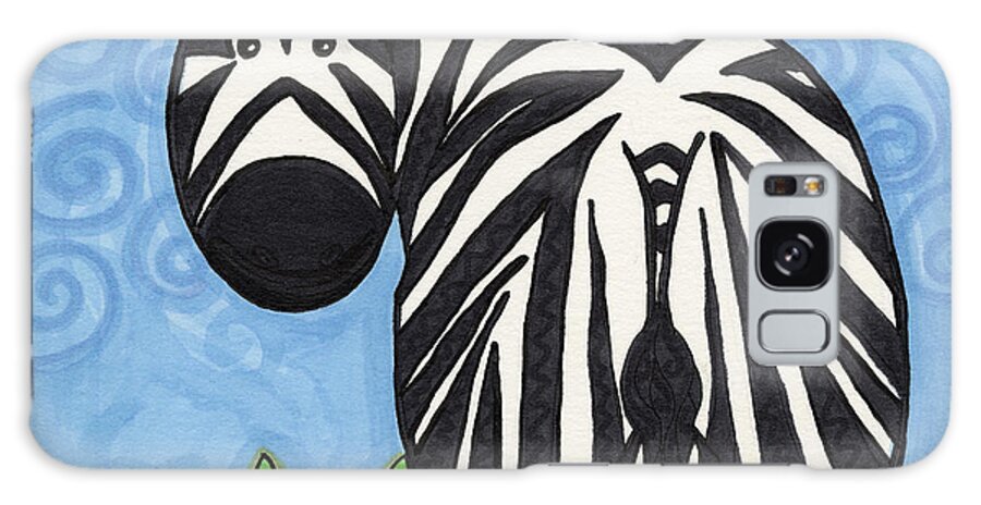 Jungle Animals Galaxy Case featuring the painting Zebra by Vicki Baun Barry
