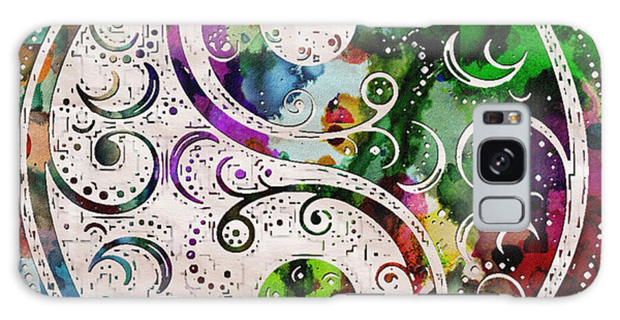 Zen Galaxy Case featuring the painting Zen bliss Large Poster Print by Robert R Splashy Art Abstract Paintings