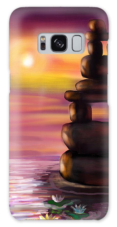 Zen Galaxy Case featuring the digital art Zen Sunset by Serenity Studio Art