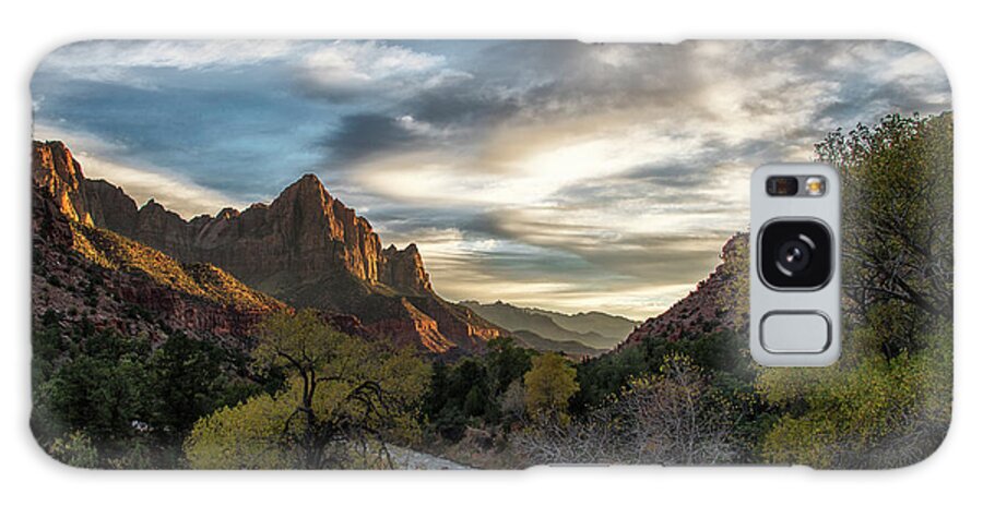 Desert Galaxy Case featuring the photograph Zion National Park Sunset by Erika Fawcett
