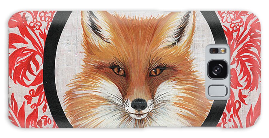Oval Galaxy Case featuring the painting 0146 Fox Portrait by Gigi Begin