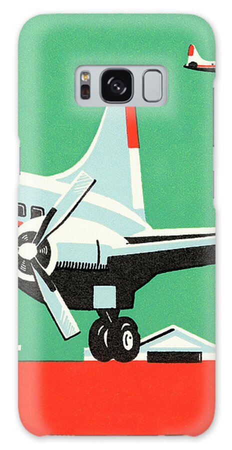 Air Travel Galaxy Case featuring the drawing Airplane #1 by CSA Images