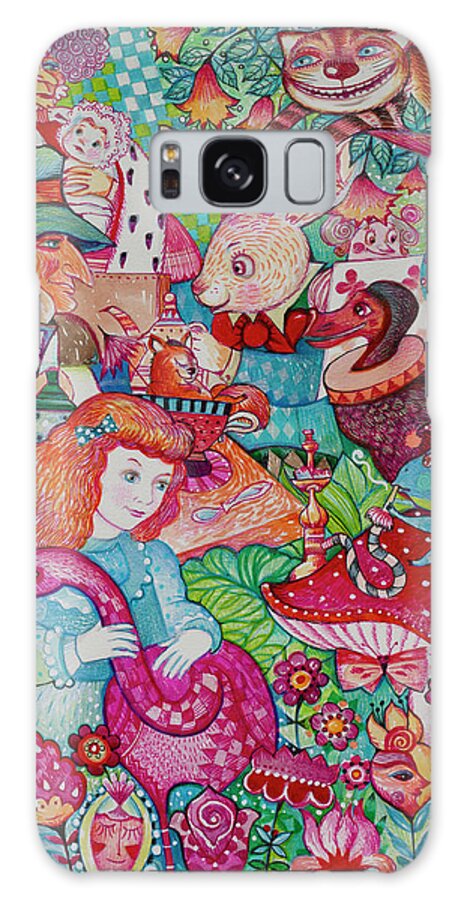 Alice In Wonderland Galaxy Case featuring the painting Alice In Wonderland #1 by Oxana Zaika