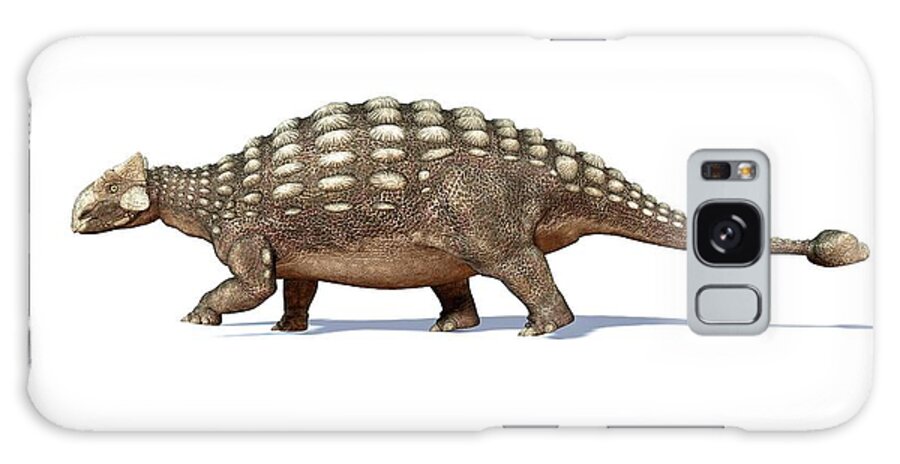 Prehistoric Era Galaxy Case featuring the digital art Ankylosaur Dinosaur, Artwork #1 by Leonello Calvetti