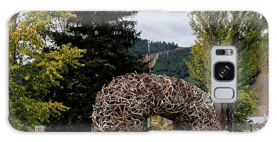 Antler Arch Square Galaxy Case featuring the photograph Antler Arch Jackson Hole #1 by Shirley Mitchell