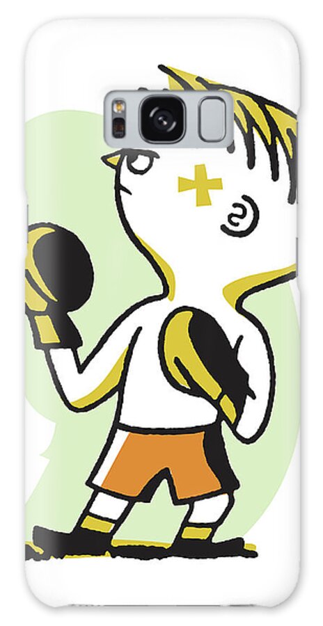 Action Galaxy Case featuring the drawing Boy Boxer #1 by CSA Images