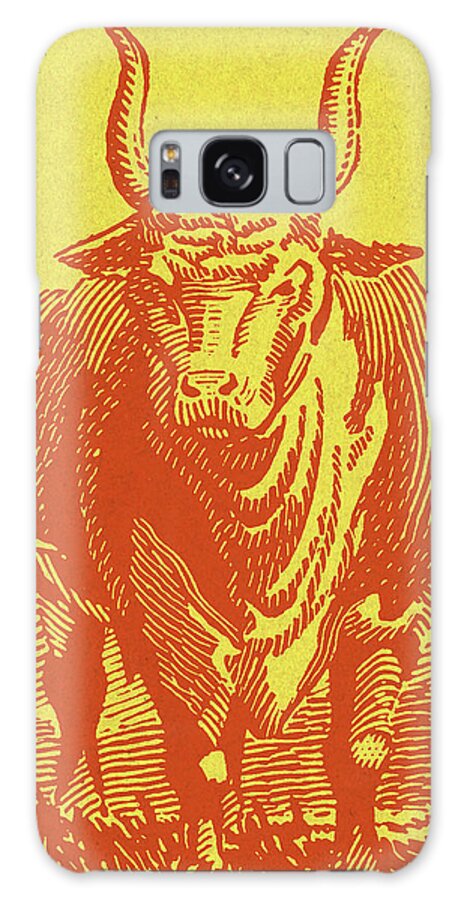 Agriculture Galaxy Case featuring the drawing Bull #1 by CSA Images