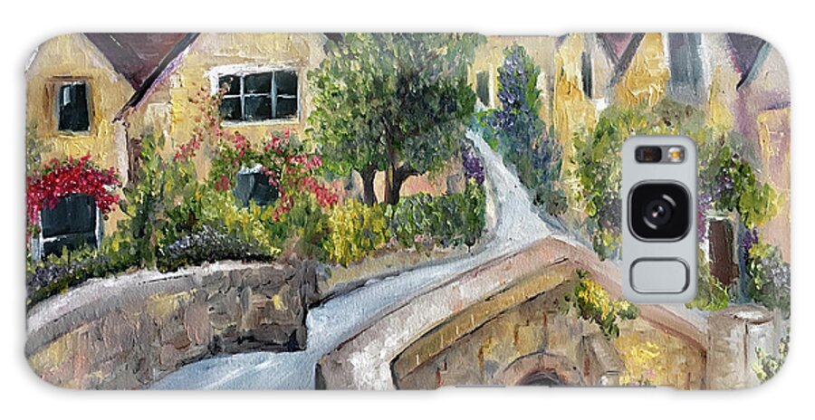 Castle Combe Galaxy Case featuring the painting Castle Combe #2 by Roxy Rich