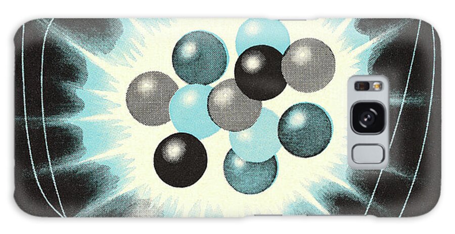 Atom Galaxy Case featuring the drawing Chemical Reaction #1 by CSA Images