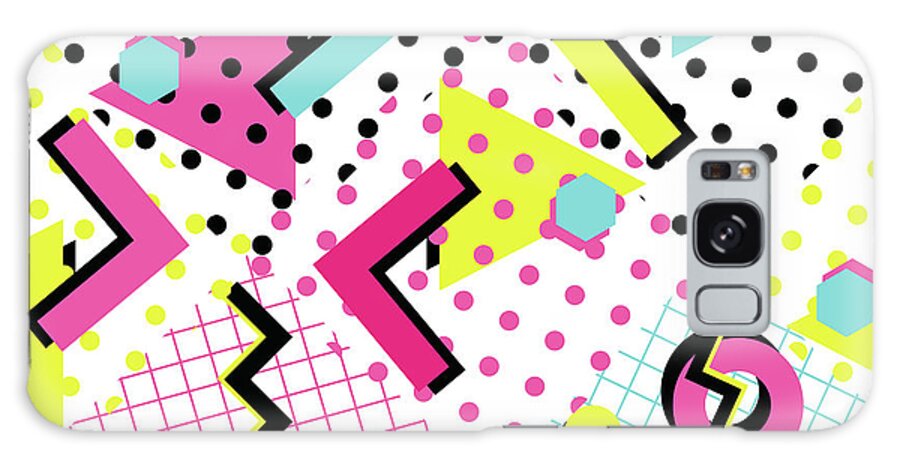 1980-1989 Galaxy Case featuring the digital art Colorful Abstract 80s Style Seamless #1 by Alex bond