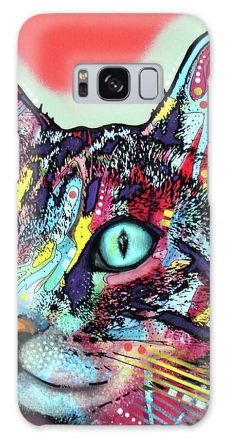 Curious Cat Galaxy Case featuring the mixed media Curious Cat by Dean Russo