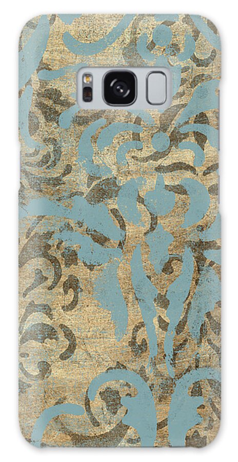 Decorative Galaxy Case featuring the painting Damask Over Gold II #1 by Jennifer Goldberger