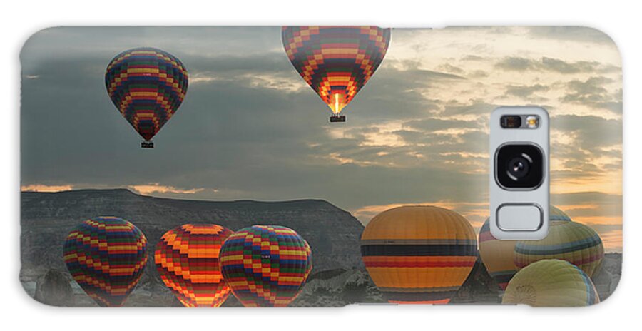 Dawn Galaxy Case featuring the photograph Early Morning Hot Air Balloons In #1 by Izzet Keribar