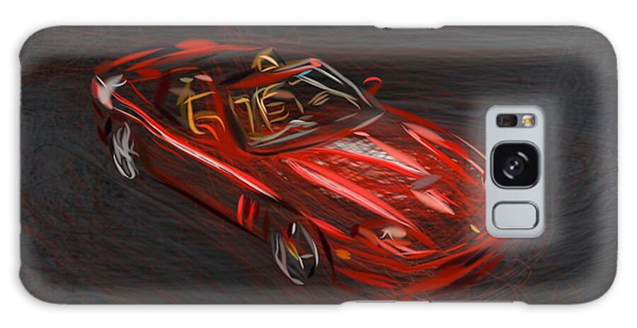 Ferrari Galaxy Case featuring the digital art Ferrari 575M Superamerica Draw #1 by CarsToon Concept