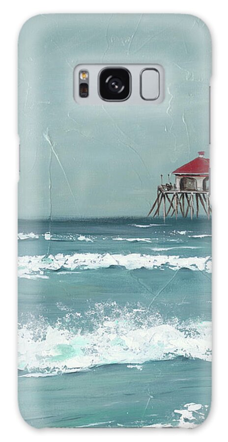 Coastal Galaxy Case featuring the painting Fishing Pier Diptych I #1 by Jade Reynolds