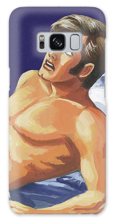 Adult Galaxy Case featuring the drawing Frightened Man in Bed #1 by CSA Images