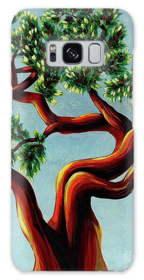 Rebecca Galaxy Case featuring the painting Glowing Blue Madrone #1 by Rebecca Parker