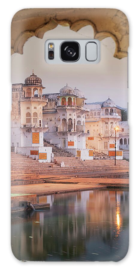 Arch Galaxy Case featuring the photograph India, Pushkar, Bathing Ghats #1 by Michele Falzone