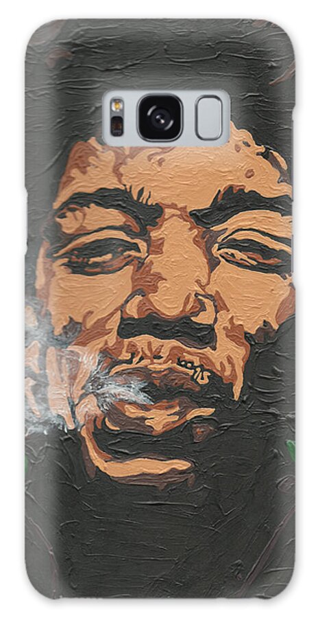 Jimi Hendrix Galaxy Case featuring the painting Jimi Hendrix #3 by Rachel Natalie Rawlins