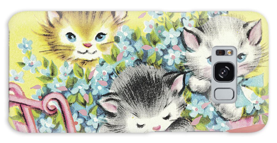 Animal Galaxy Case featuring the drawing Kittens #1 by CSA Images