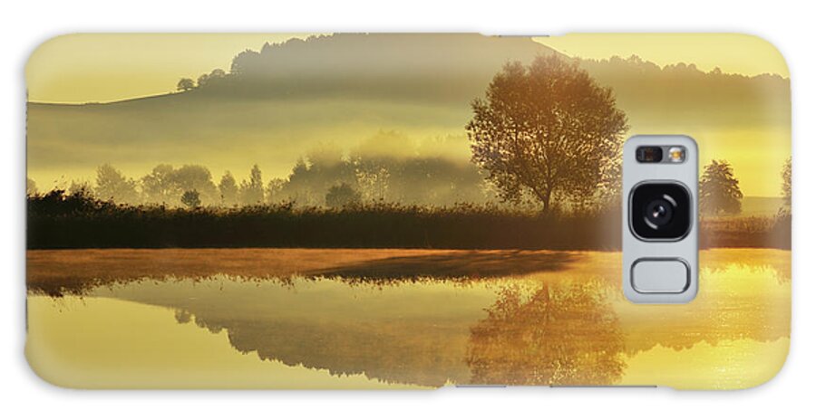 Scenics Galaxy Case featuring the photograph Landscape With Tree And Morning Mist #1 by Raimund Linke