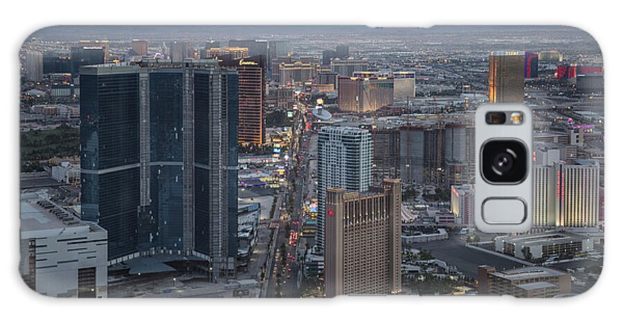 Las Vegas Galaxy Case featuring the photograph Las Vegas Boulevard At Sunset From Stratosphere Hotel #1 by Cavan Images