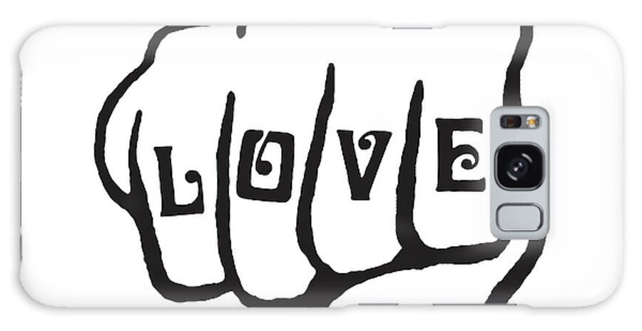 Affection Galaxy Case featuring the drawing Love Tattoo on Knuckles #1 by CSA Images