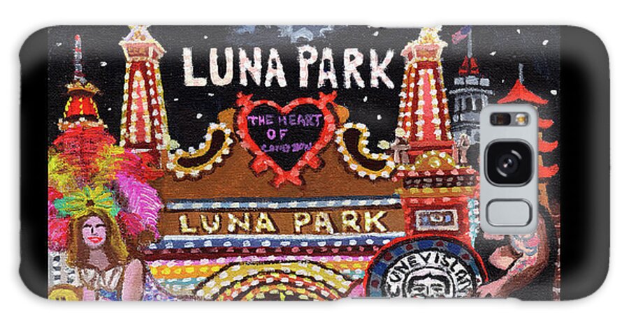  Galaxy Case featuring the painting Luna Park Towel Version #1 by Bonnie Siracusa