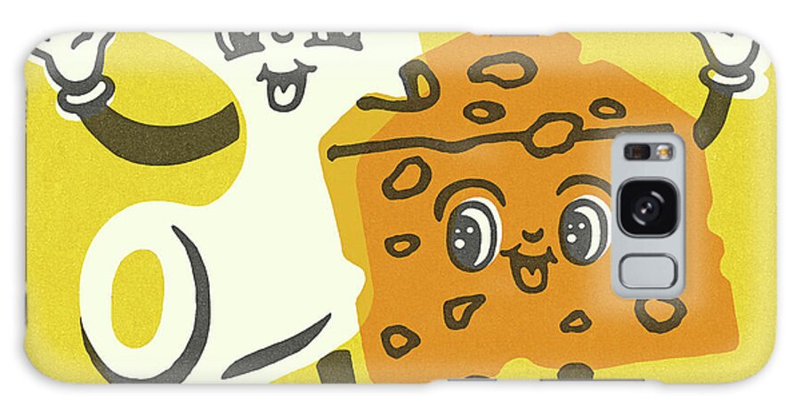 Bizarre Galaxy Case featuring the drawing Macaroni and Cheese Characters #1 by CSA Images