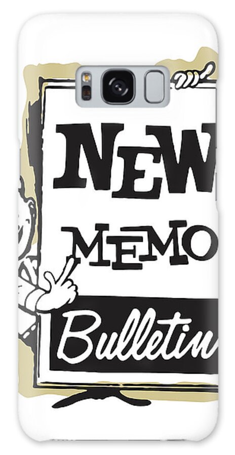 Accessories Galaxy Case featuring the drawing Man with New Memo Bulletin Sign #1 by CSA Images