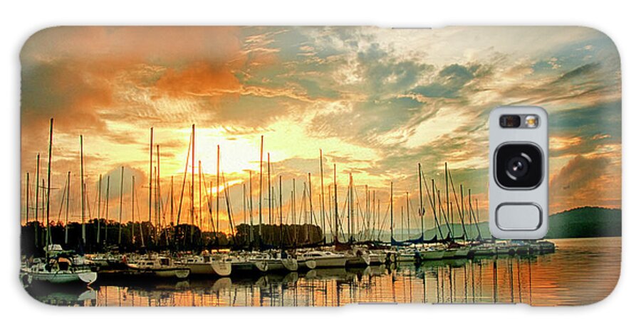 Boat Galaxy Case featuring the photograph Marina Sunrise II #1 by Danny Head