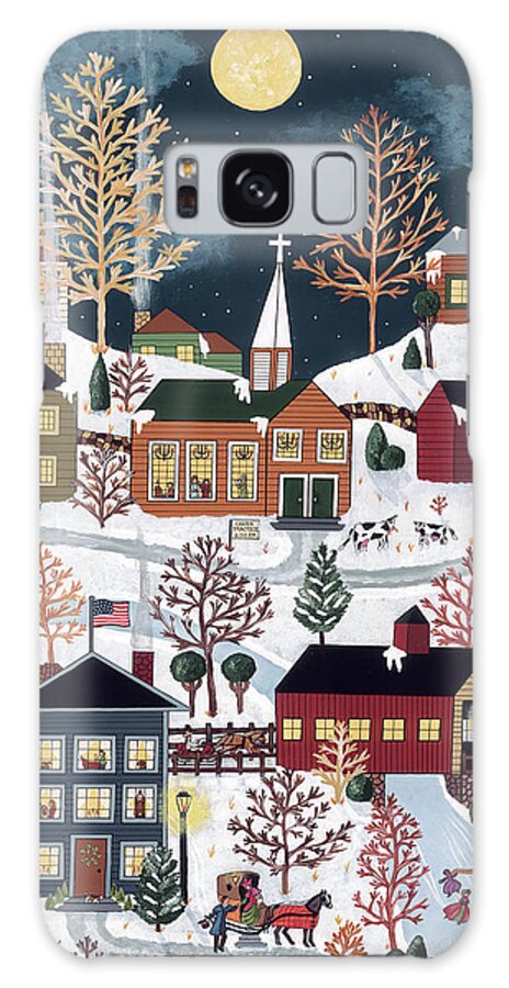 Moonlight In Vermont Galaxy Case featuring the painting Moonlight In Vermont #1 by Medana Gabbard