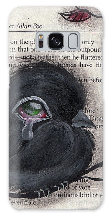 Raven Galaxy Case featuring the painting Nevermore by Abril Andrade