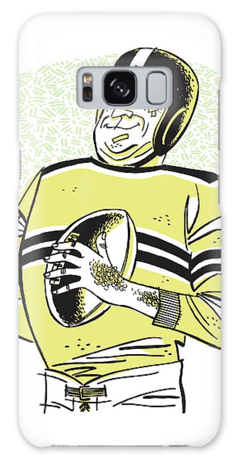 Action Galaxy Case featuring the drawing Old Football Player #1 by CSA Images