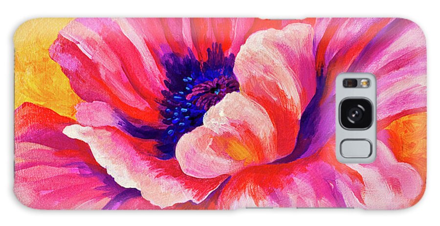 Pink Poppy Galaxy Case featuring the painting Pink Poppy #1 by Marion Rose