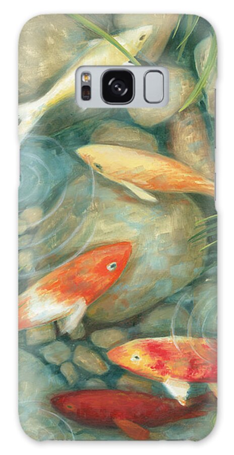 Fish Galaxy Case featuring the painting Reflecting Koi I #1 by Megan Meagher