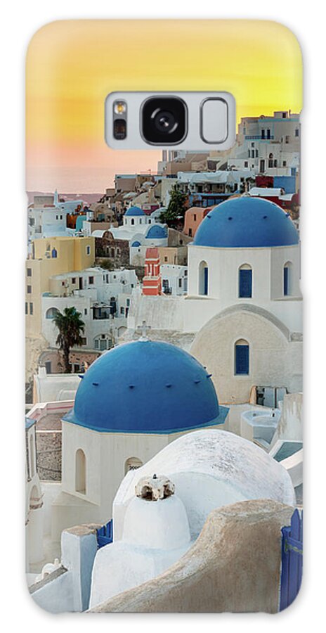 Greek Culture Galaxy Case featuring the photograph Santorini Sunset, Greece #1 by Chrishepburn