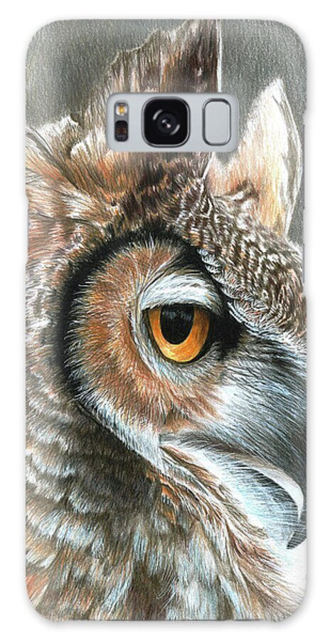 Sepia Owl Galaxy Case featuring the painting Sepia Owl #1 by Carla Kurt