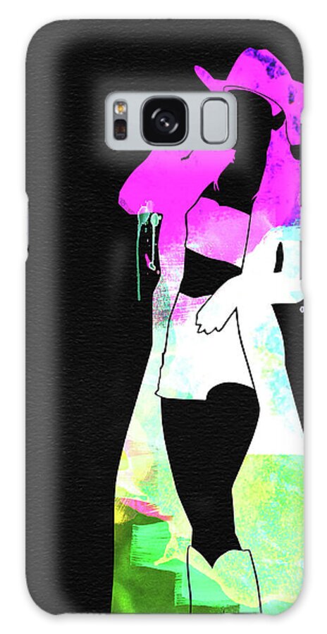 Shania Twain Galaxy Case featuring the mixed media Shania Watercolor #1 by Naxart Studio