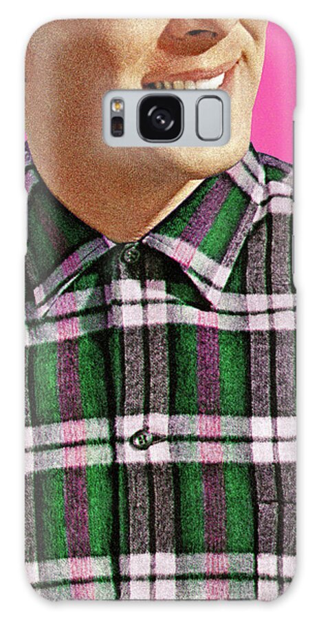 Adult Galaxy Case featuring the drawing Smiling Man in Plaid Shirt #1 by CSA Images