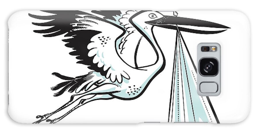 Announce Galaxy Case featuring the drawing Stork with Delivery #1 by CSA Images