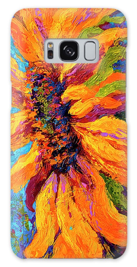 Sunflower Solo Ii Galaxy Case featuring the painting Sunflower Solo II #1 by Marion Rose