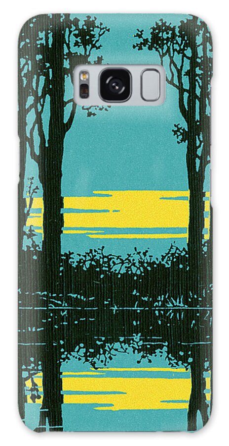 Bayou Galaxy Case featuring the drawing Swamp with Trees #1 by CSA Images