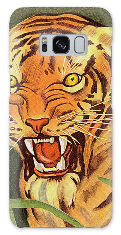 Animal Galaxy Case featuring the drawing Tiger in the Grass #1 by CSA Images