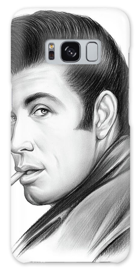 John Travolta Galaxy Case featuring the drawing Travolta #1 by Greg Joens